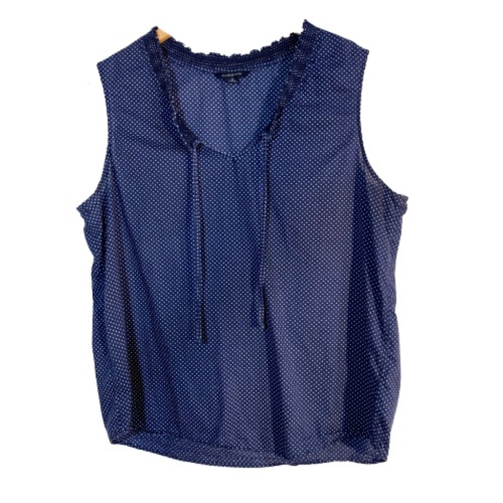 Land's End 100% Cotton Polka Dot Sleeveless Top Size 14